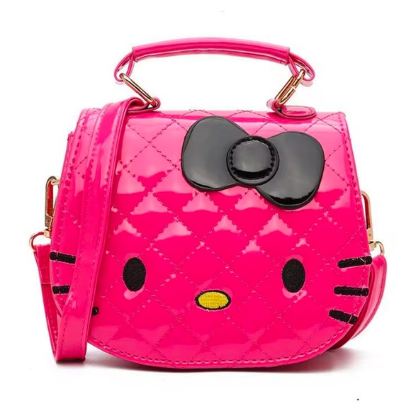 Hello Kitty Cutie Quilted Pink and Black Crossbody Mini Bag 💕 - Picture 2 of 12
